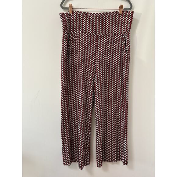 Cabi Kelly Wide Leg Cropped Gaucho Pants 5677 Womens Large Geo Print Stretch - Picture 1 of 13